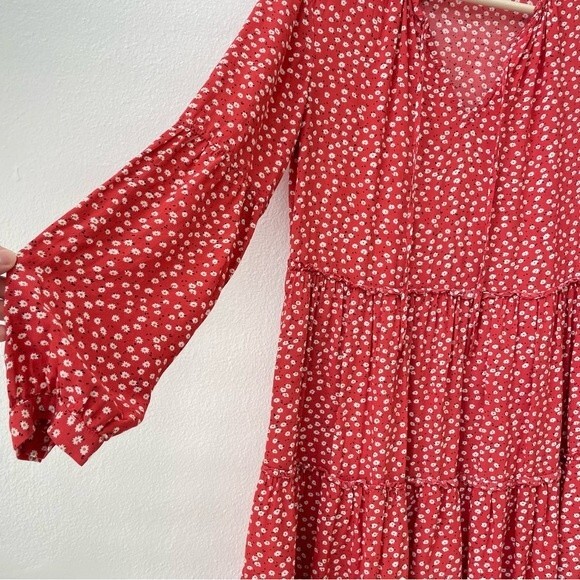 Rails Everly Carmine Daisies Floral Print Tiered Swing Dress Size XXS - Picture 4 of 6